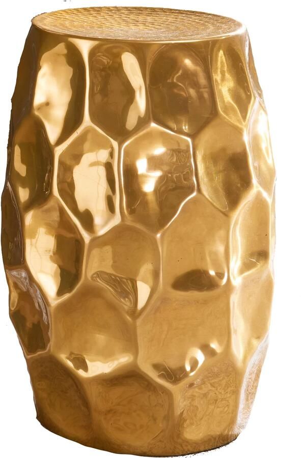 Ervesto tafel JADA 30x47x30cm aluminium gouden tafel oosterse rond Kleine Hammerschlag Abstellisch Designtafel design metaal modern Smalle kleine tafel