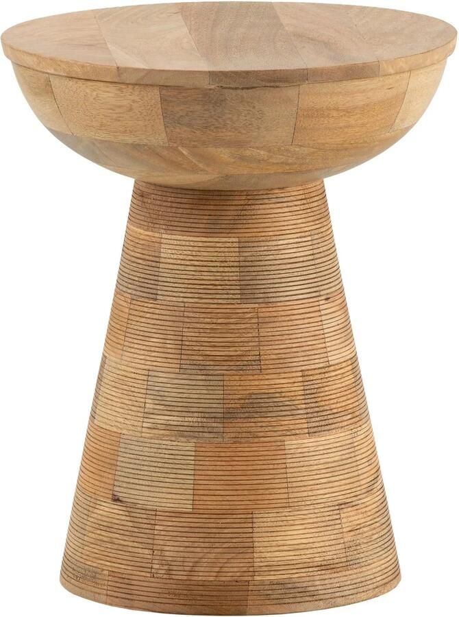 Sky Style Aura Mango Houten Bijzettafel Pedestal