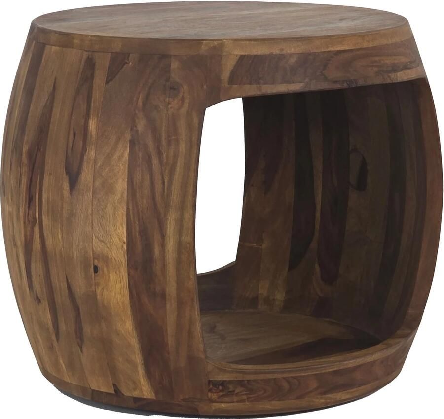 Wohnling Bijzettafel sheeshamhout 50 cm rond
