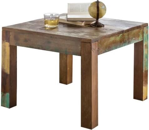 Sky Style salontafel DELHI 60 x 60 cm recycling Vintage massief houten salontafel Ontwerp bijzettafel Country House salontafel Tafel voor Living Room Shabby Chic in mangoboom - Foto 3