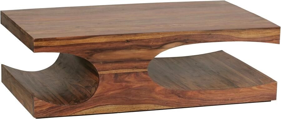 Gate39 salontafel massief hout Sheesham 118 cm brede eettafel ontwerp donkerbruin landelijke stijl tafel - Foto 2