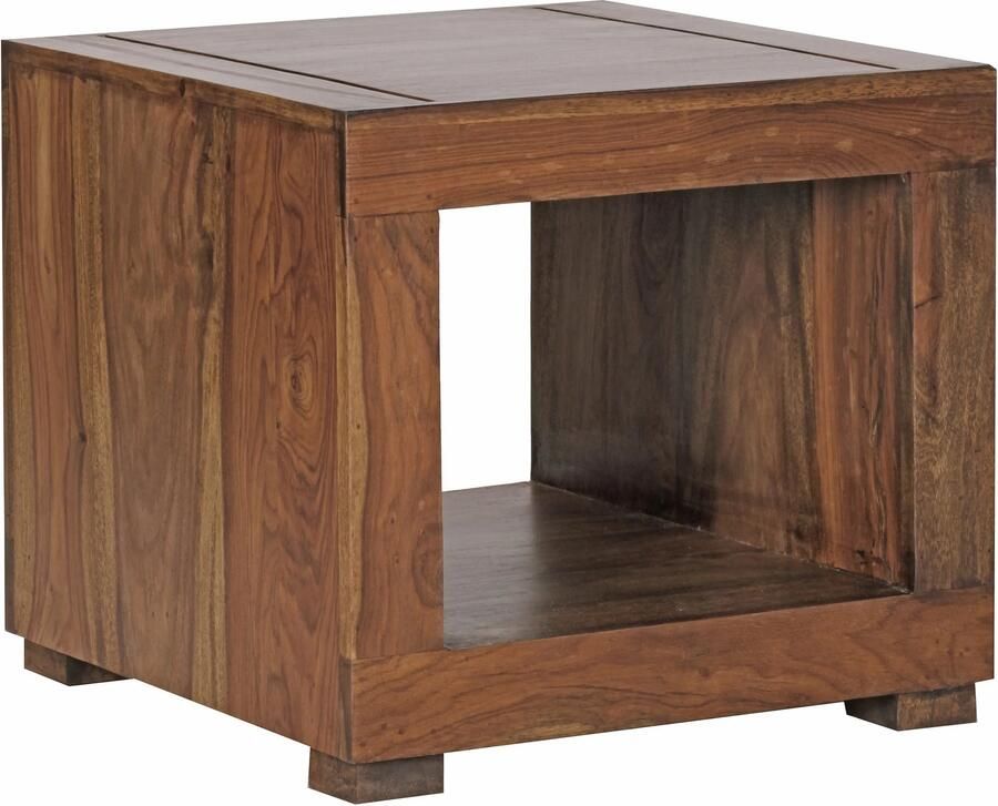 Gate39 salontafel massief hout Sheesham 50 cm breed salontafel ontwerp donkerbruin landelijke stijl tafel - Foto 2