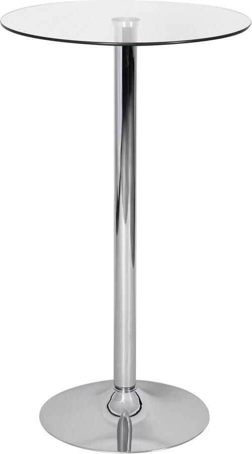 Sky Style Zamora II Bartafel- Sta tafel- Zilver Veiligheidsglas tafelblad