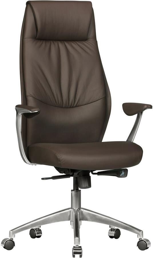 Amstyle Bureaustoel echt leer bruin 58 cm breed