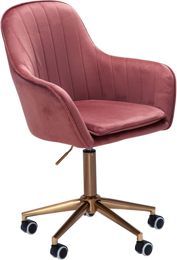 Amstyle Bureaustoel fluweel roze 52 cm breed