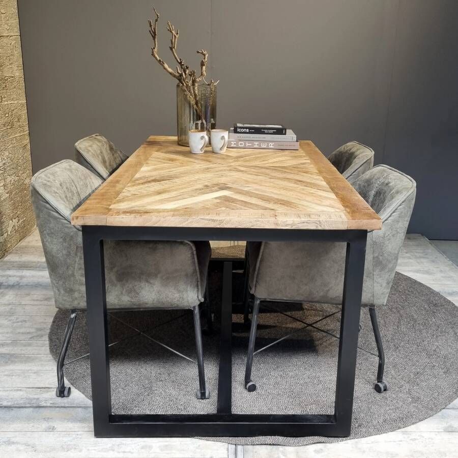 Benoa Mangohout Visgraat Eettafel Rechthoek 220 cm Jax - Foto 1