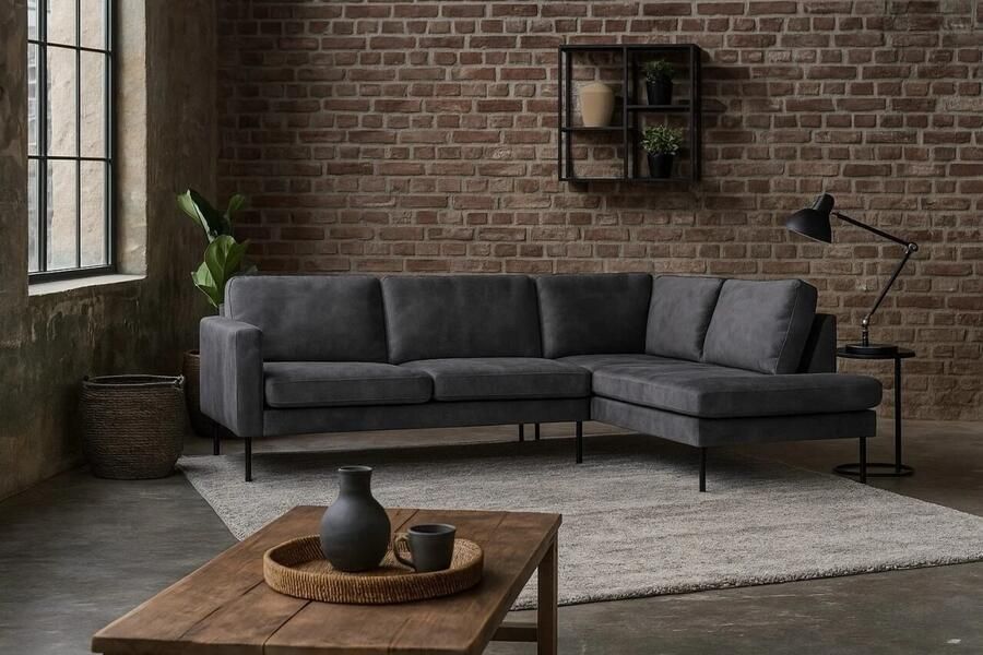 DGB Agenturen Hoekbank Gardolo 2.5 zits velvet antraciet- Adore68
