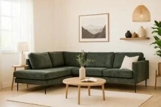 DGB Agenturen Hoekbank Gardolo 2.5 zits Velvet groen- Adore156