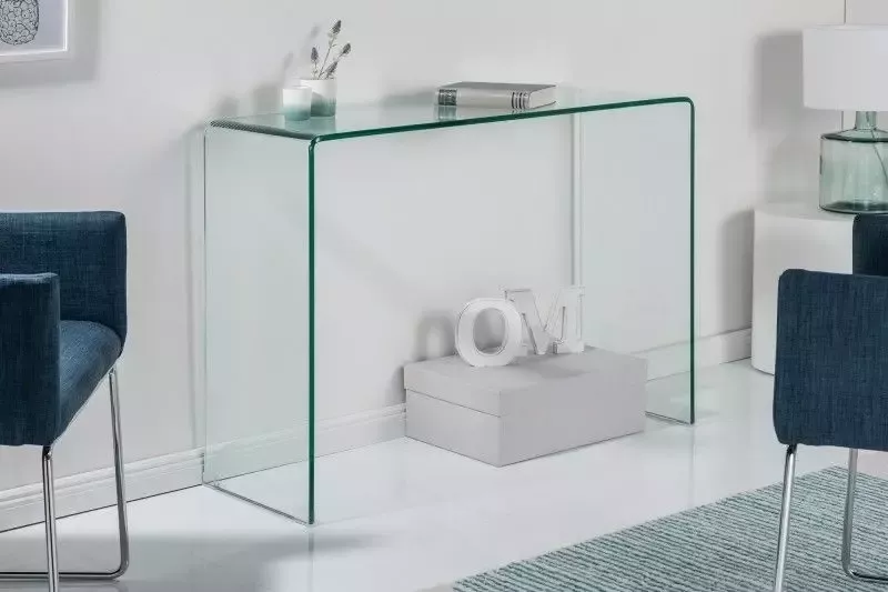 Invicta Interior Extravagante glazen consoletafel FANTOME 100 cm transparant bureau volledig glazen tafel 22866 - Foto 1