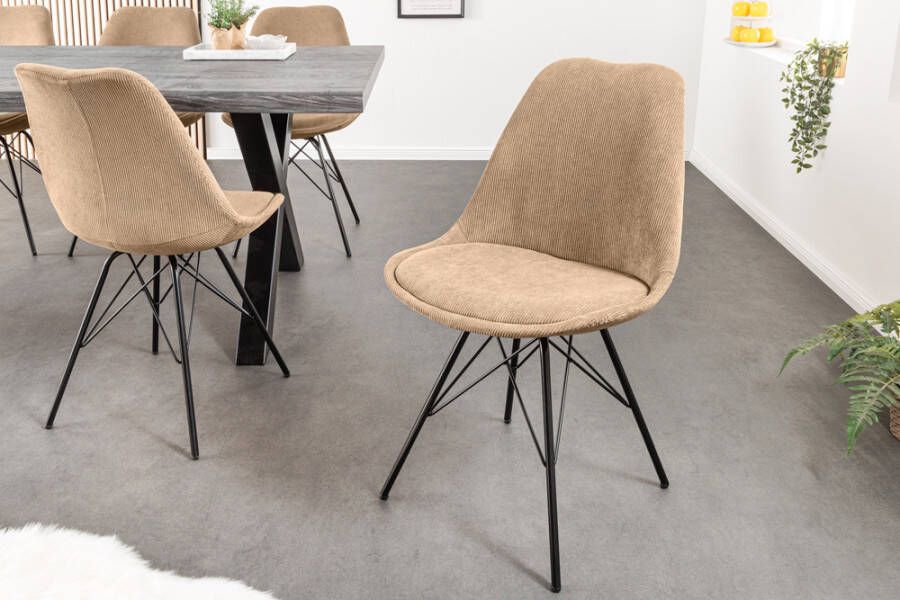 Invicta Interior Design stoel SCANDINAVIA MEISTERSTÜCK bruin koord zwart metalen frame 43699 - Foto 1