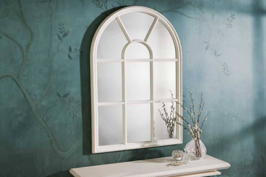 Invicta Interior Design wandspiegel CASTILLO 100cm witte raamspiegel in landhuisstijl Shabby Chic 43872 - Foto 1