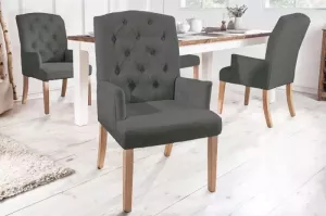 Invicta Interior Eetkamerstoel Castle Grijs Met Armleuning 41684