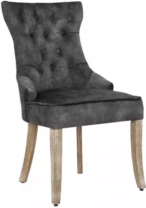 Invicta Interior Elegante stoel CASTLE groen fluweel in landelijke stijl met comforthandvat 41305