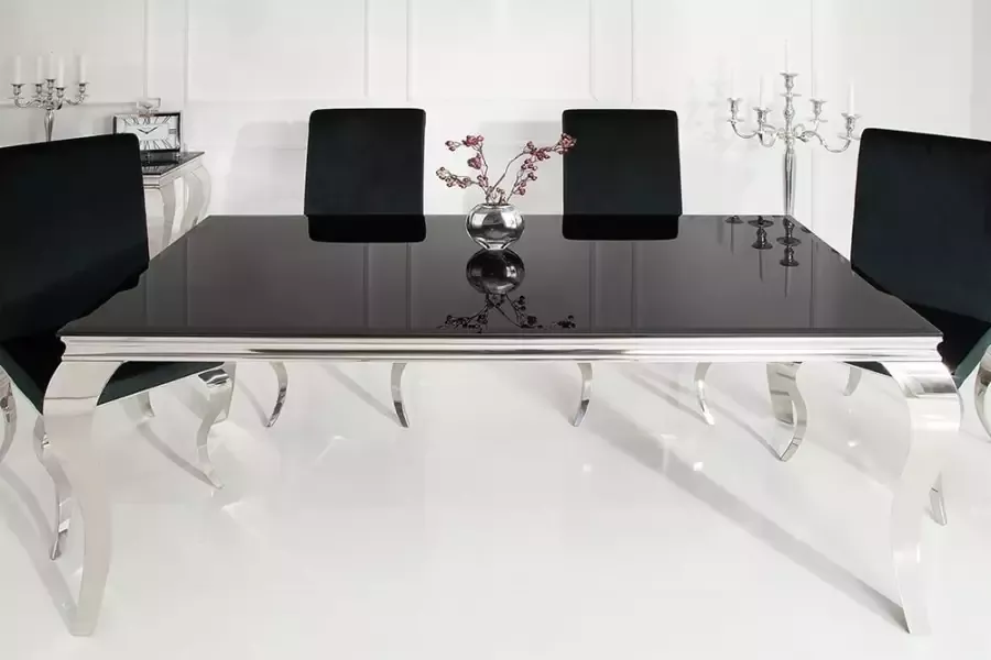 Invicta Interior Eettafel Modern Barok 200cm zwart 37356