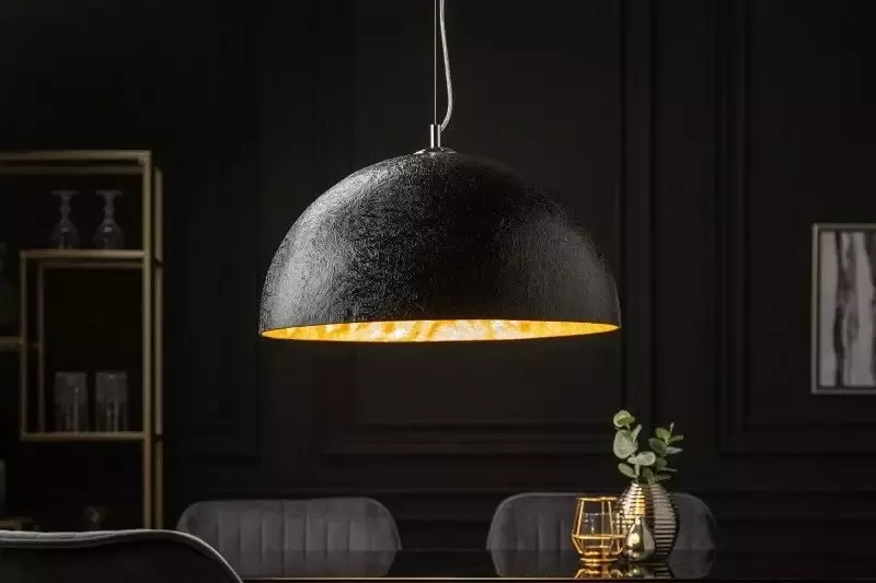 Invicta Interior Elegante design hanglamp GLOW 50cm zwart goud hanglamp 10717
