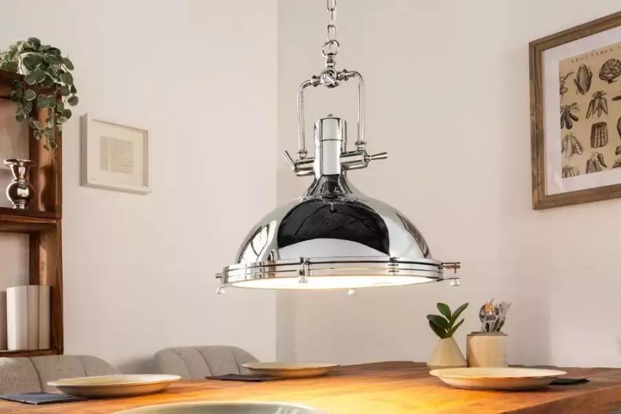 Invicta Interior Industriële hanglamp INDUSTRIAL 45cm zilver chroom design klassieker 22856 - Foto 1