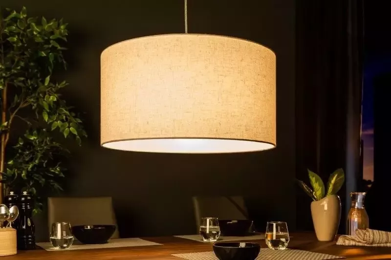 Invicta Interior Elegante hanglamp ROOTS 50cm natuurlijke hanglamp met linnen kap 39618 - Foto 1