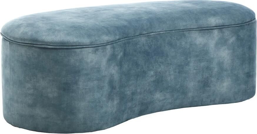 Invicta Interior Bankje ELEMENTAL 120cm bekleed met opbergvak fluweel petrol 48692