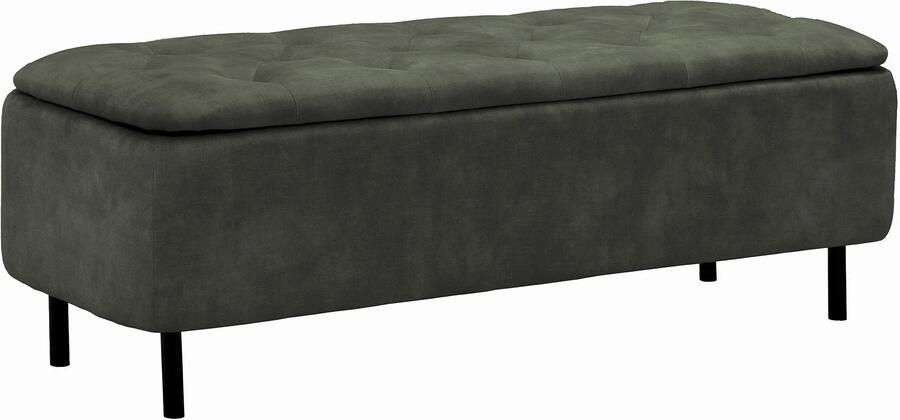 Invicta Interior Bankkast EN VOGUE 120 cm met opbergruimte donkergroen fluweel 47655
