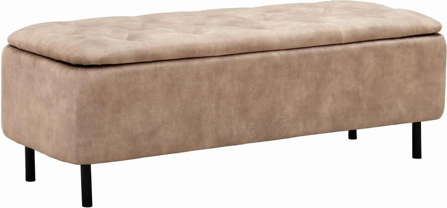 Invicta Interior Bankkast EN VOGUE 120 cm met opbergruimte fluweelbeige 47656