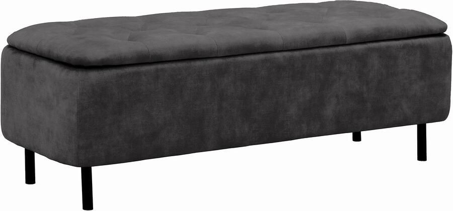 Invicta Interior Bankkast EN VOGUE 120 cm met opbergruimte fluweelgrijs 47654
