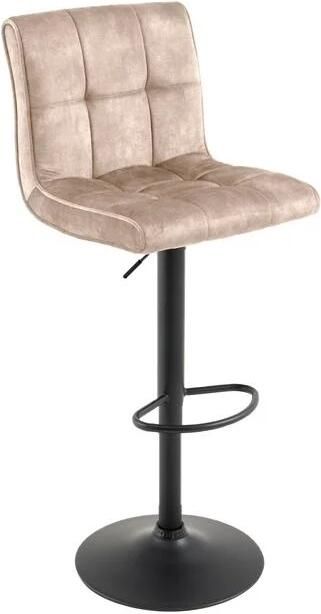 Invicta Interior Barkruk MODENA 92-116cm 360° draaibaar fluweel champagne beige met zwart metalen frame