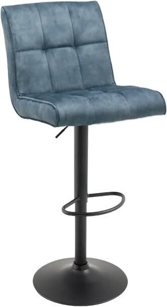 Invicta Interior Barkruk MODENA 92-116cm 360° draaibaar fluweel petrol met zwart metalen frame 48848