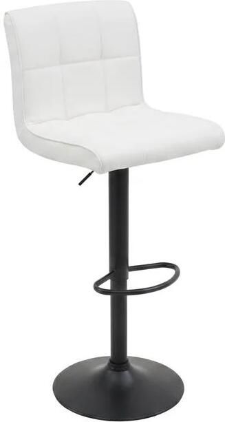 Invicta Interior Barkruk MODENA 92-116cm 360° draaibaar kunstleer wit met zwart metalen frame 49717