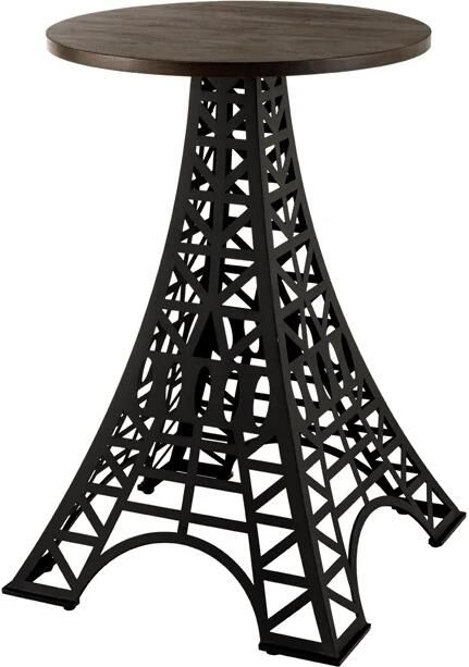 Invicta Interior Bartafel PARIS LOFT 105cm Eiffeltoren design mangohout donkerbruin zwart 48439