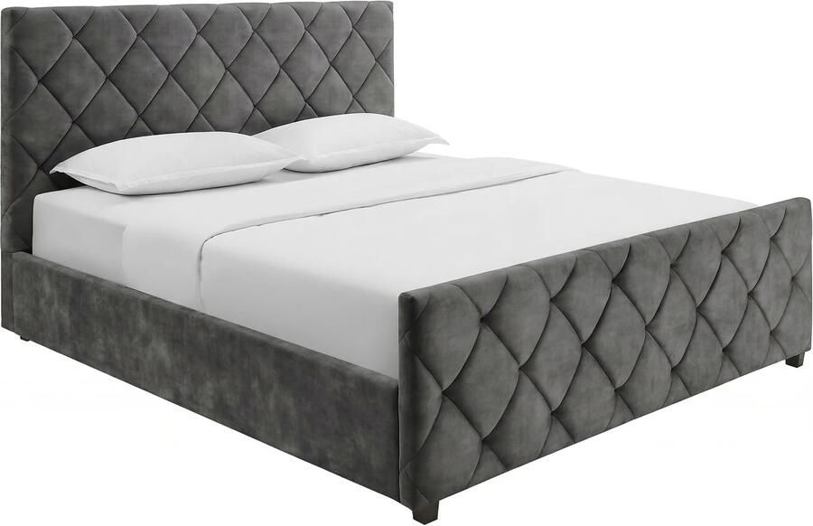 Invicta Interior Bed ELYSIUM 180x200cm met opbergruimte fluweel donkergrijs 48884
