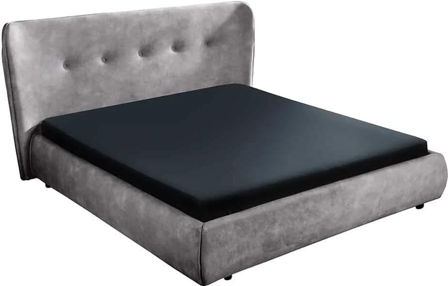 Invicta Interior Bed FLORENZ 180x200cm fluweel grijs 6542773
