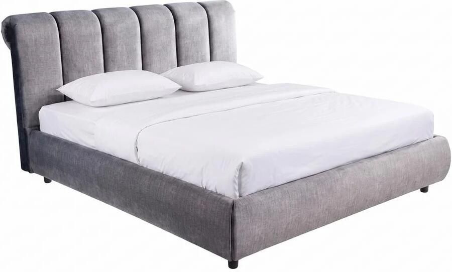 Invicta Interior Bed MILANO 180x200cm vogue fluweel grijs 6542775