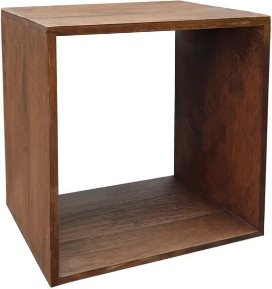 Invicta Interior Bijzettafel MAKASSAR 45cm met opbergruimte mangohout bruin honingtint 49378