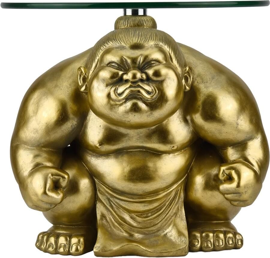 Invicta Interior Bijzettafel SUMO 30 cm rond glas goud 48013