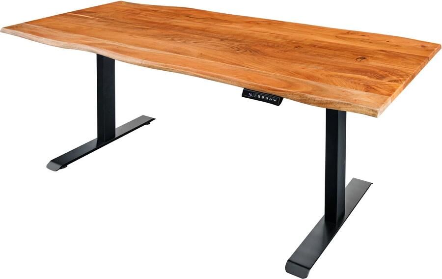 Invicta Interior In hoogte verstelbaar bureau MAMMUT 180cm Acacia massief houten boomrand handgemaakt 44822 - Foto 2
