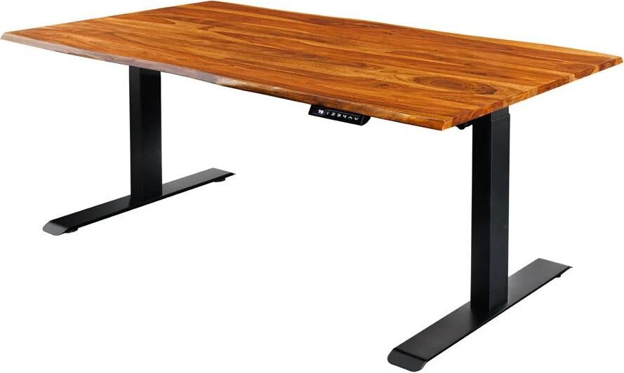 Invicta Interior Bureau MAMMUT 160 cm tafelblad van sheeshamhout in hoogte verstelbaar zonder poten 46810 - Foto 2