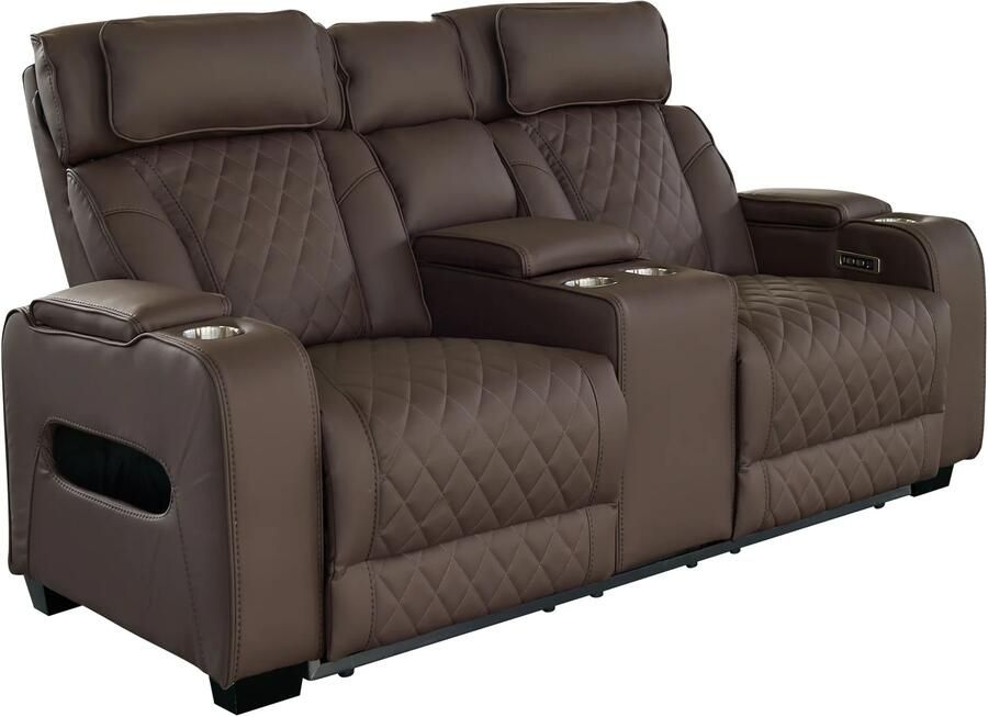 Invicta Interior Cinema fauteuil HOLLYWOOD 2-zits elektrisch verstelbaar kunstleer bruin 48680