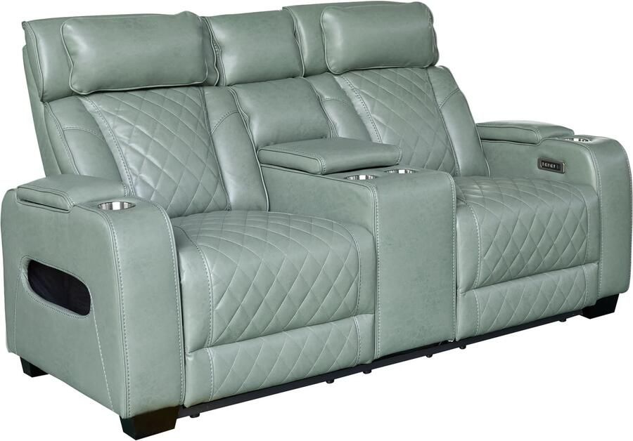 Invicta Interior Cinema fauteuil HOLLYWOOD 2-zits elektrisch verstelbaar kunstleer sage 48679