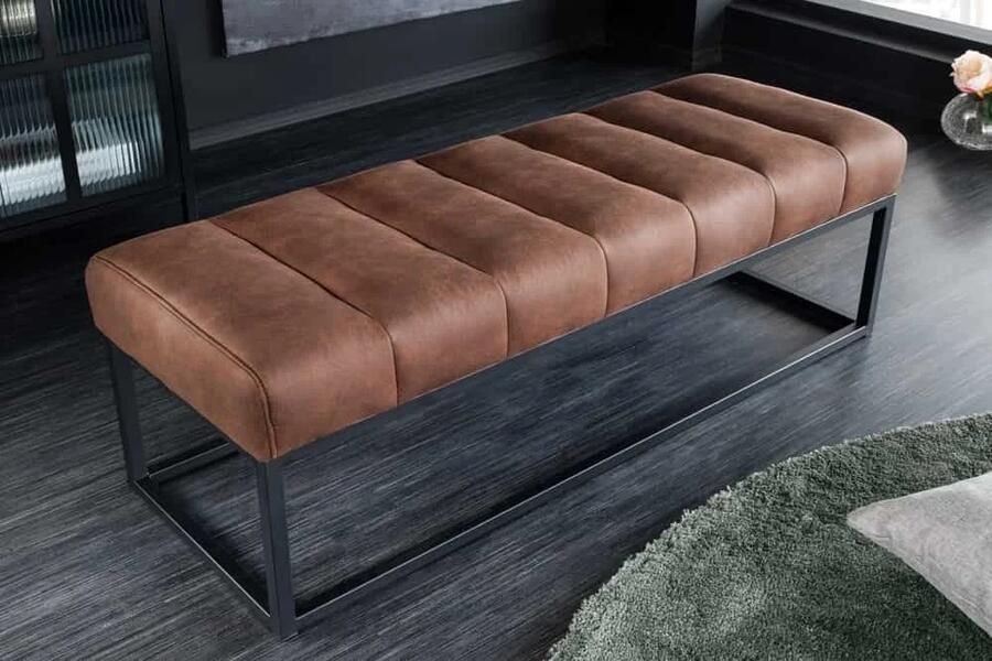 Invicta Interior Design bank PETIT BEAUTE 110cm antiekbruin microvezel zwart metalen frame 44426 - Foto 2
