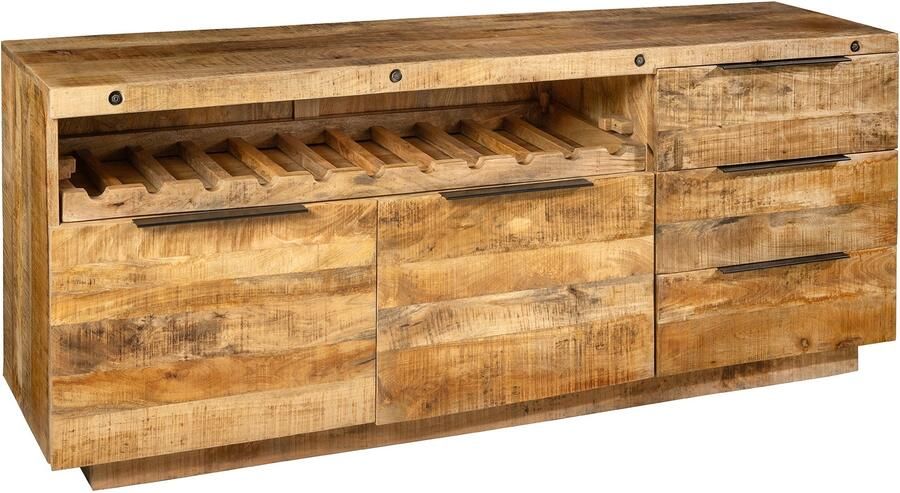 Invicta Interior Dessoir ijzer CRAFT 175cm mango hout wine shelf 44184