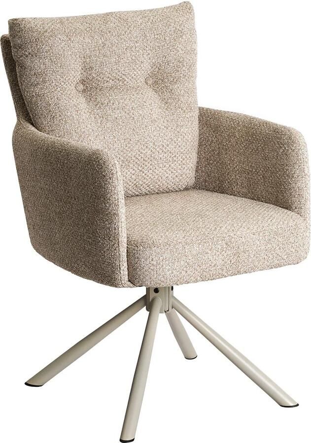 Invicta Interior Draaibare fauteuil BIG GEORGE 360° met armleuningen veercore gestructureerde stof beige 48498