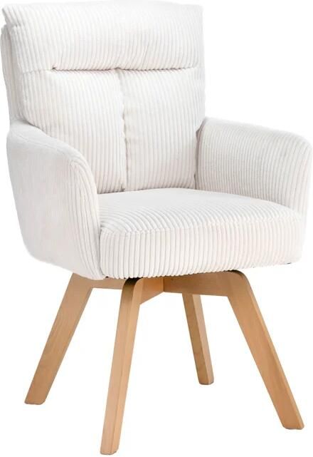 Invicta Interior Draaibare fauteuil BIG GEORGE 360° roteerbaar berkenhout frame met armleuningen veerkern koord beige 48901