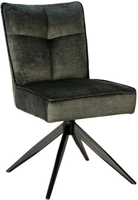 Invicta Interior Draaibare stoel LUGANO 360° auto-return 150 kg laadvermogen veerkern velours fluweel mosgroen zwart 49070