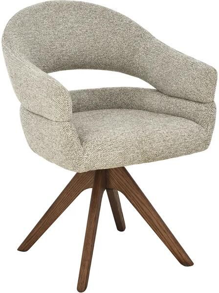 Invicta Interior Draaibare stoel ORGANIKO 180° auto-return met armleuningen textielstof taupe beige bruin 48548