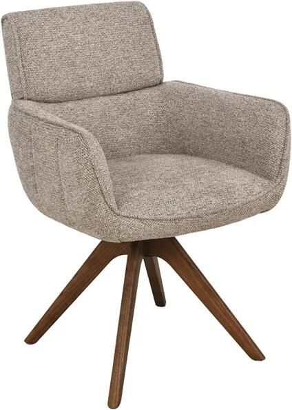 Invicta Interior Draaibare stoel UNIQUE 180° auto-return met armleuningen gestructureerde stof taupe beige bruin 48562