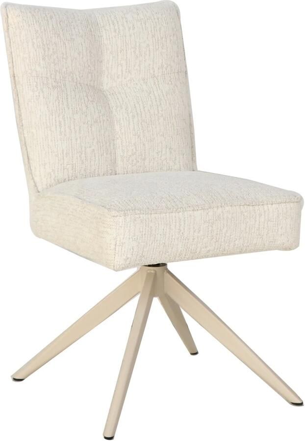 Invicta Interior Draaistoel LUGANO 360° met auto-return 150 kg laadvermogen veercore chenille tweed beige 49065