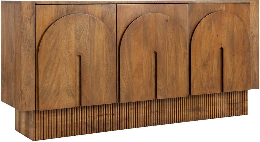 Invicta Interior Dressoir ARCADIA 160cm gebogen front gegroefde voet mangohout bruin 48840