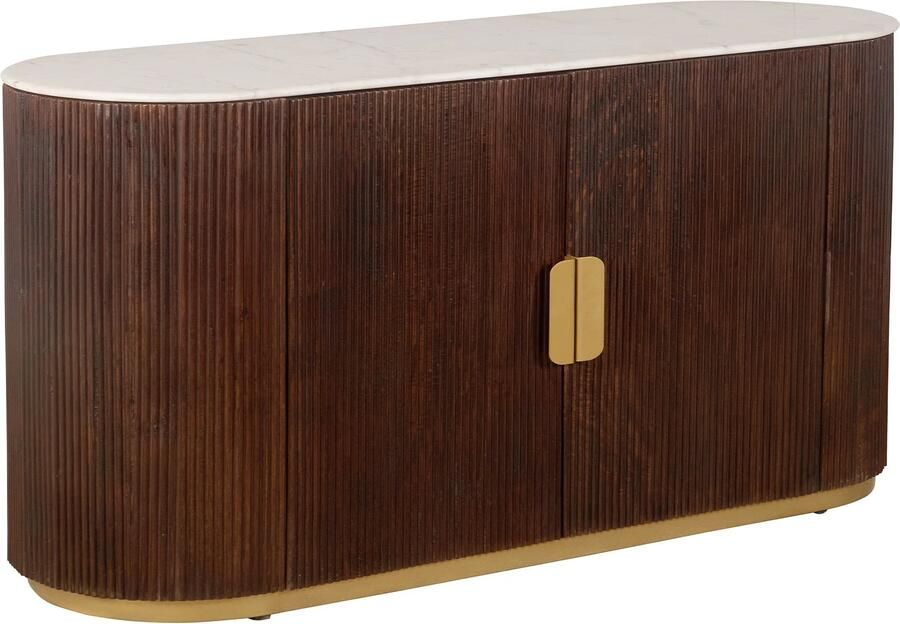 Invicta Interior Dressoir GATSBY 120cm mangohout bruin marmeren blad wit 49525