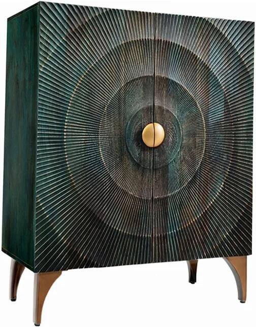 Invicta Interior Dressoir GOLDEN SUNSET 120cm 3D mangohout turquoise 48527