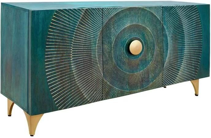 Invicta Interior Dressoir GOLDEN SUNSET 140cm 3D mangohout turquoise 48845